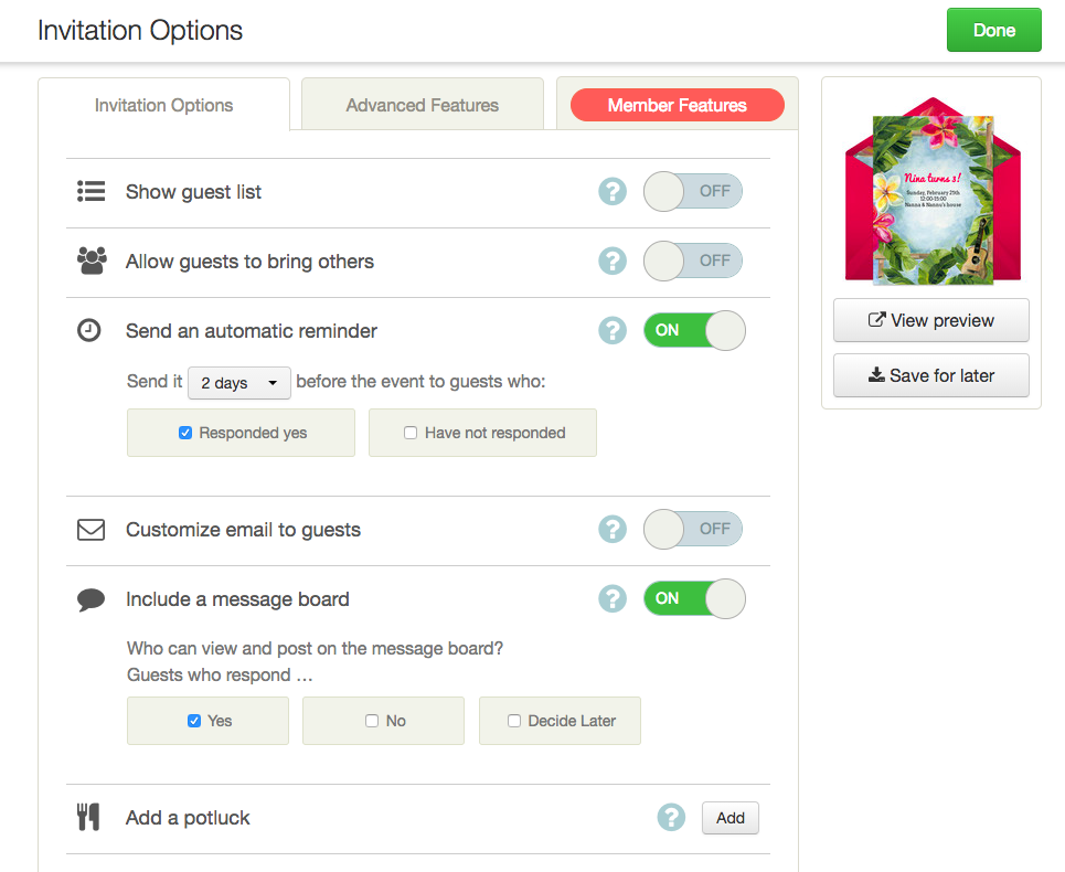 Punchbowl cool features