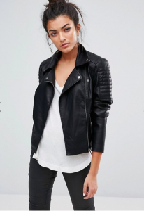winter black leather jacket