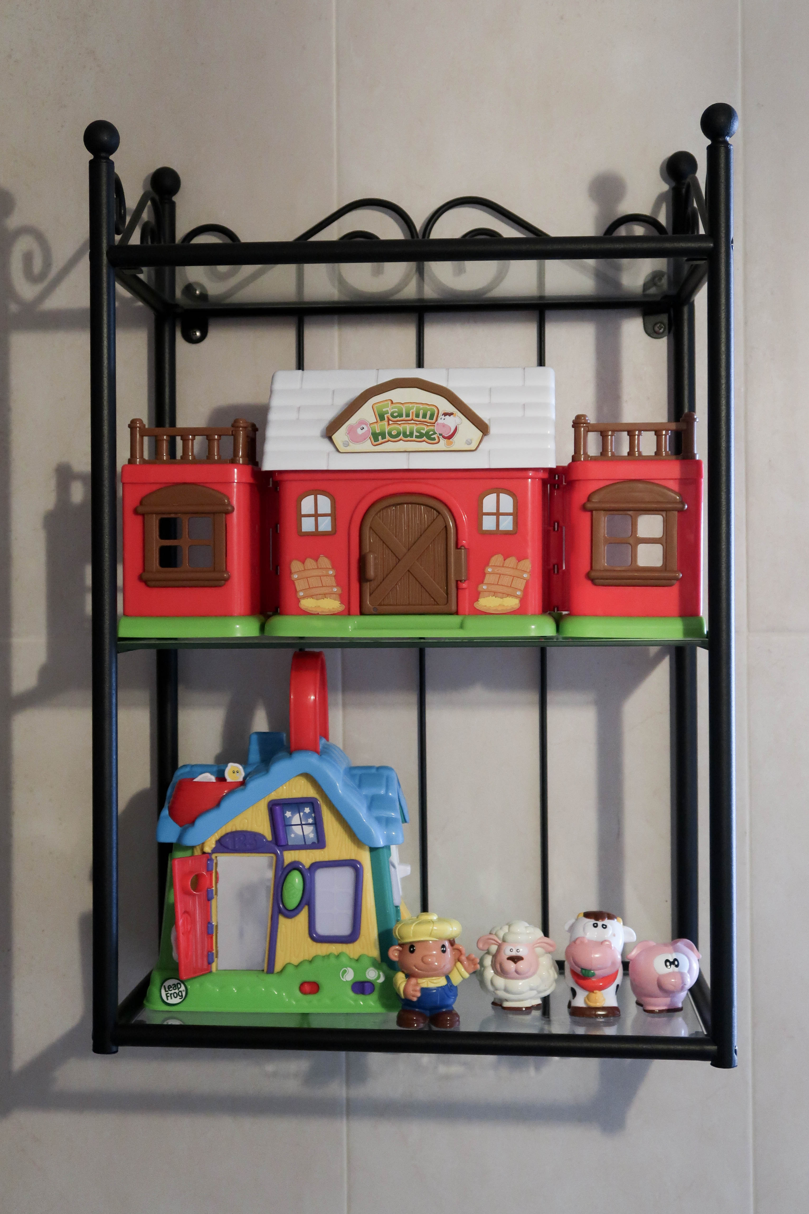 bathroom shelf with toys 4