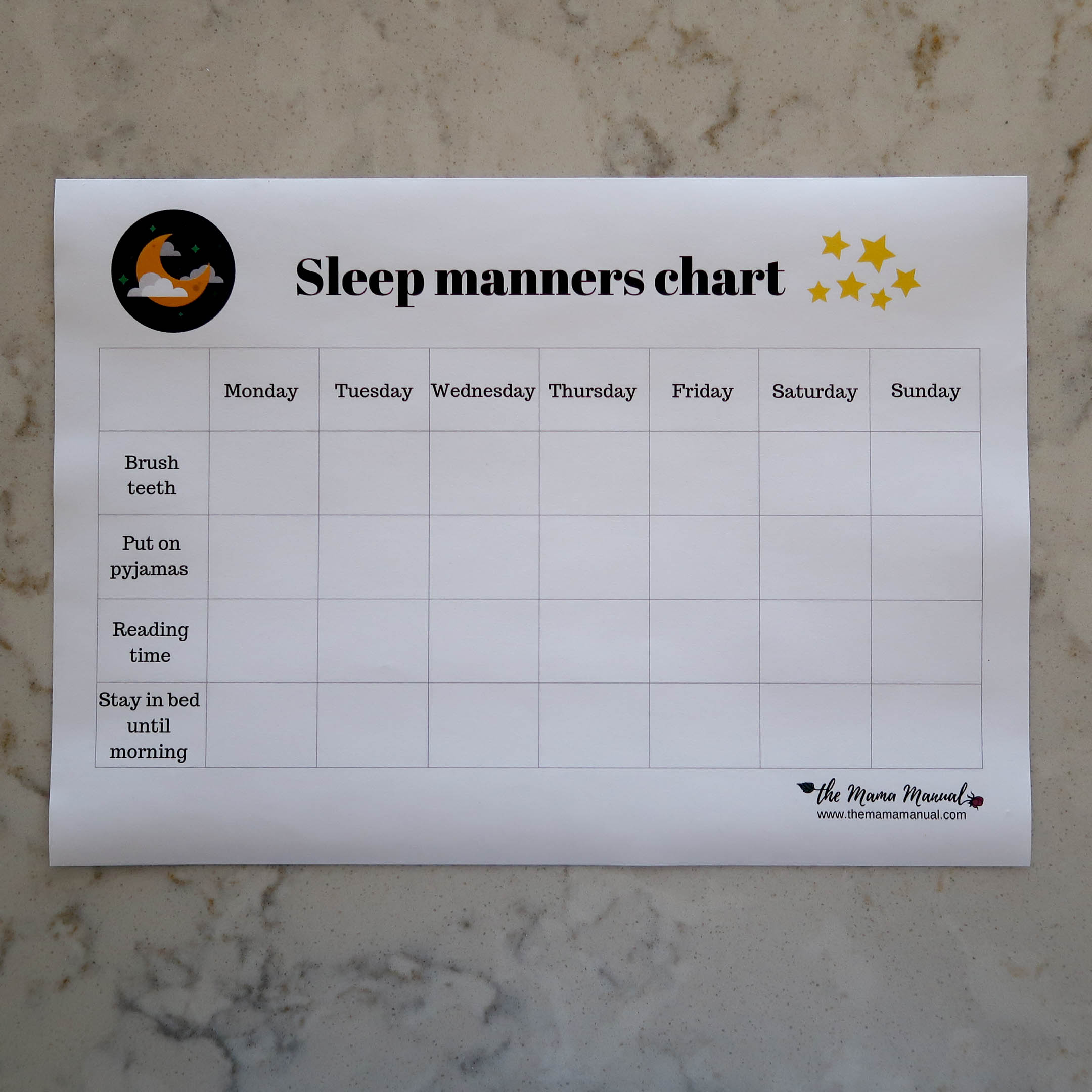 the Mama Manual printable